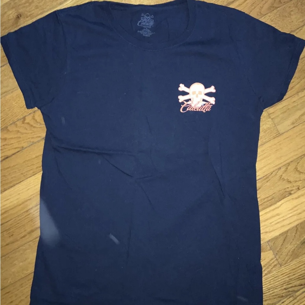 Calcutta Women's Blue Short Sleeve T-Shirt Size Small Anchor